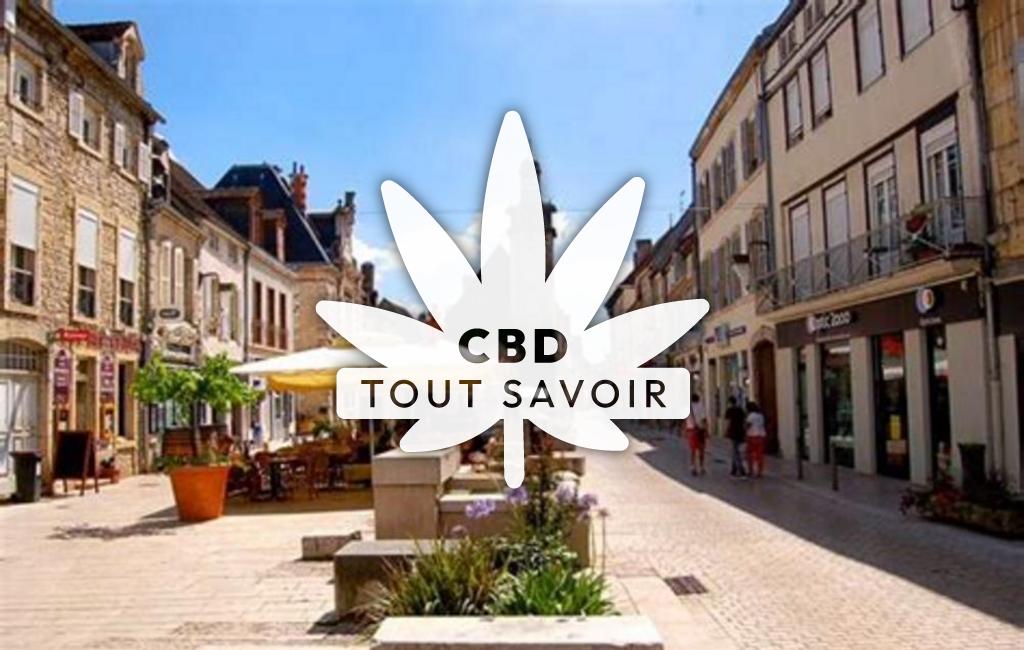 Village à Saint-Georges-Haute-Ville avec feuille Cannabis CBD