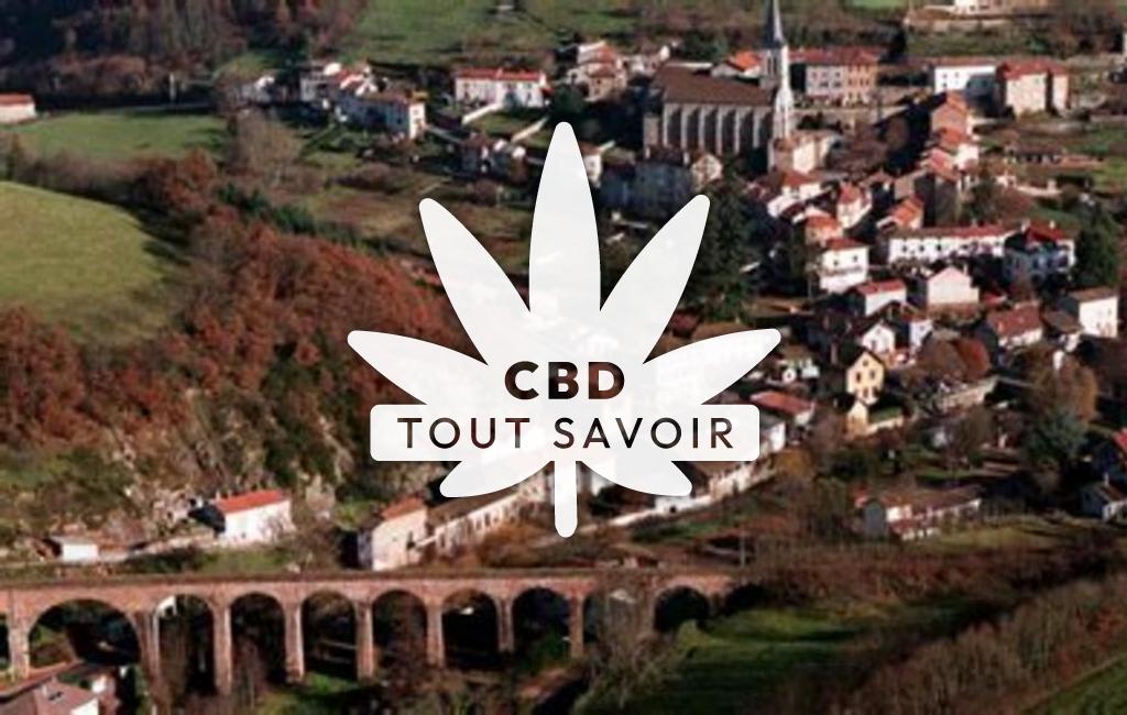 Village à Saint-Victor-sur-Rhins avec feuille Cannabis CBD