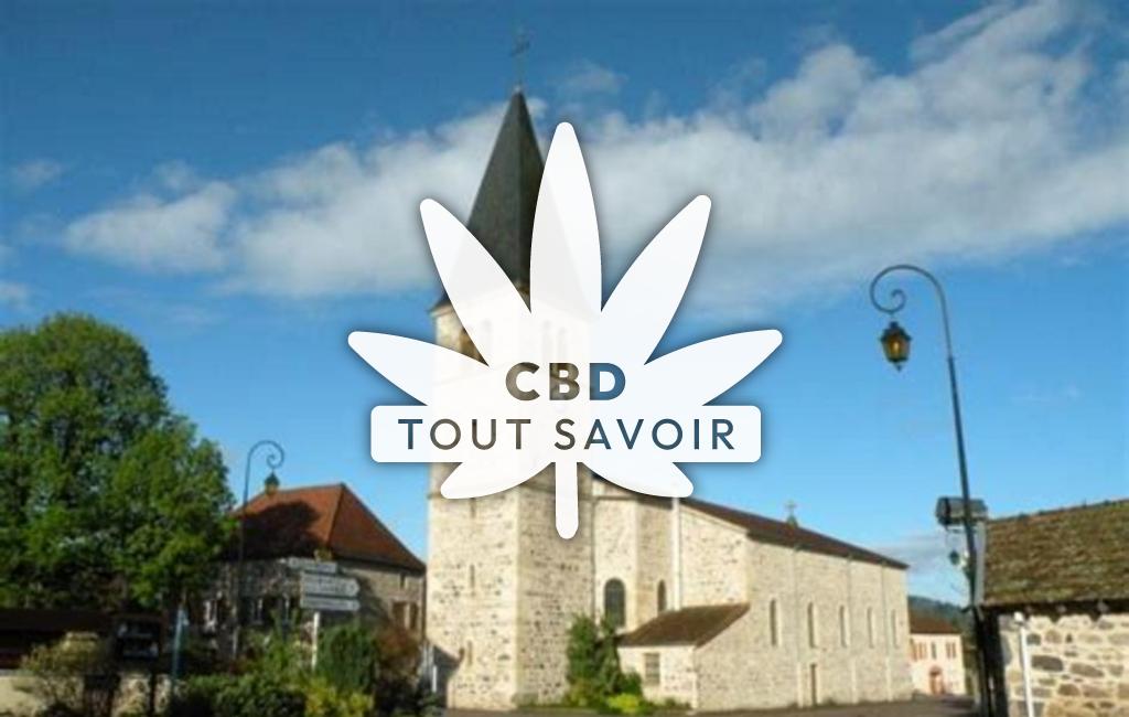 Village à Belleroche avec feuille Cannabis CBD