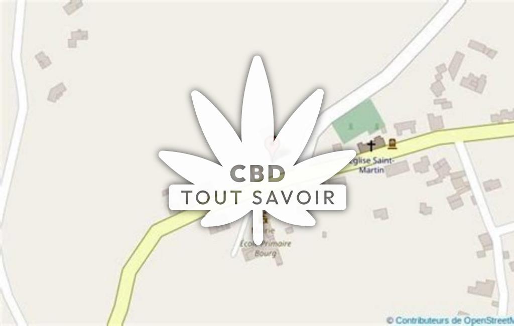 Village à Nandax avec feuille Cannabis CBD