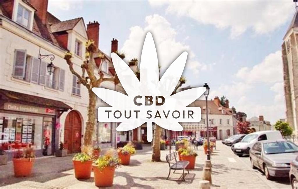 Village à Chateauneuf avec feuille Cannabis CBD
