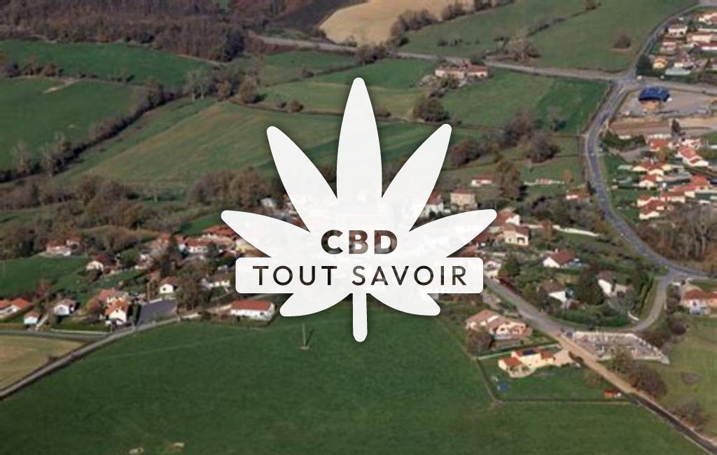 Village à Combre avec feuille Cannabis CBD