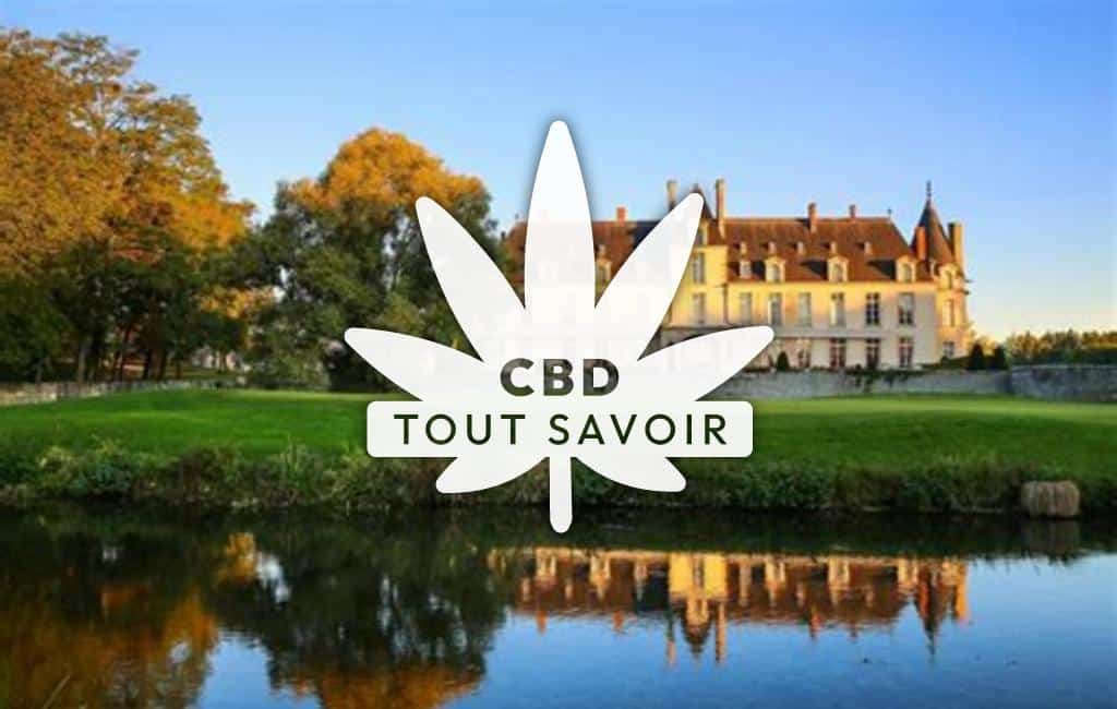 Village à Augerville-la-Riviere avec feuille Cannabis CBD