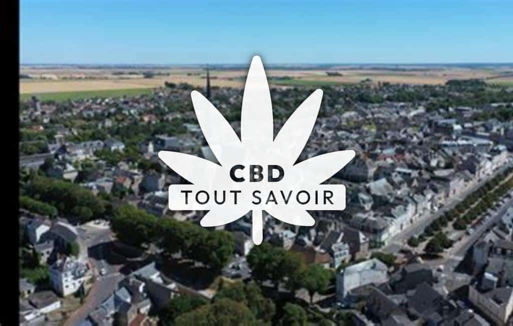 Village à Pithiviers-le-Vieil avec feuille Cannabis CBD