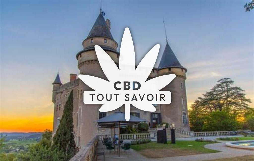 Village à Mercues avec feuille Cannabis CBD