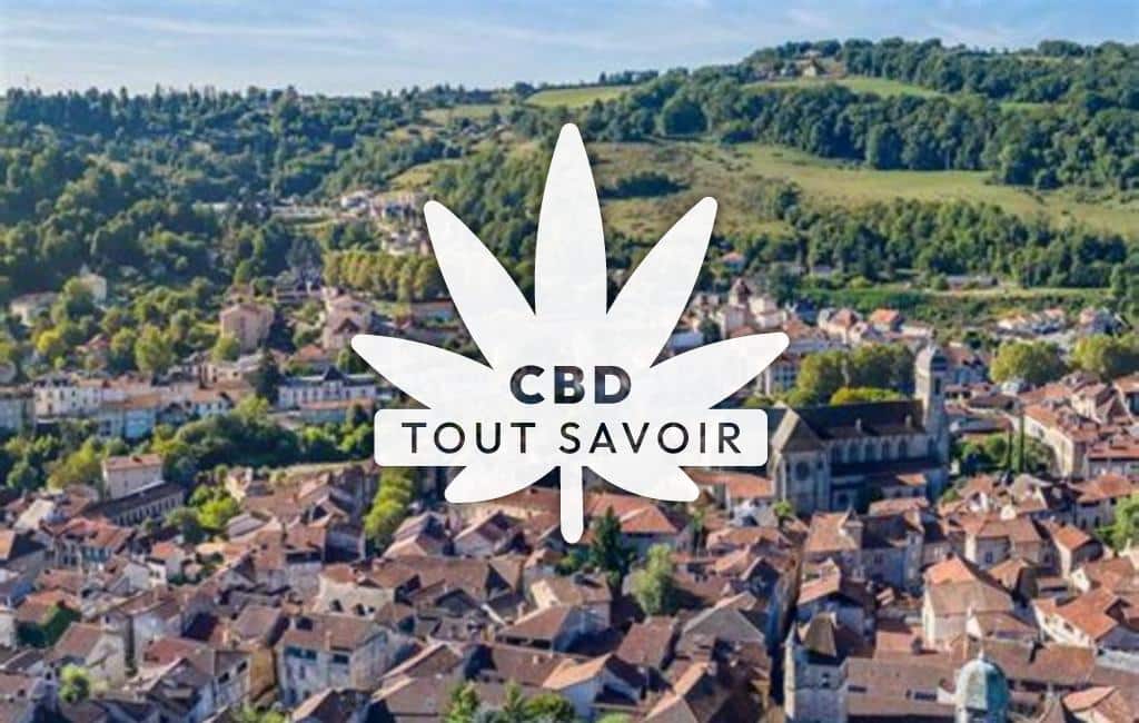 Village à Figeac avec feuille Cannabis CBD