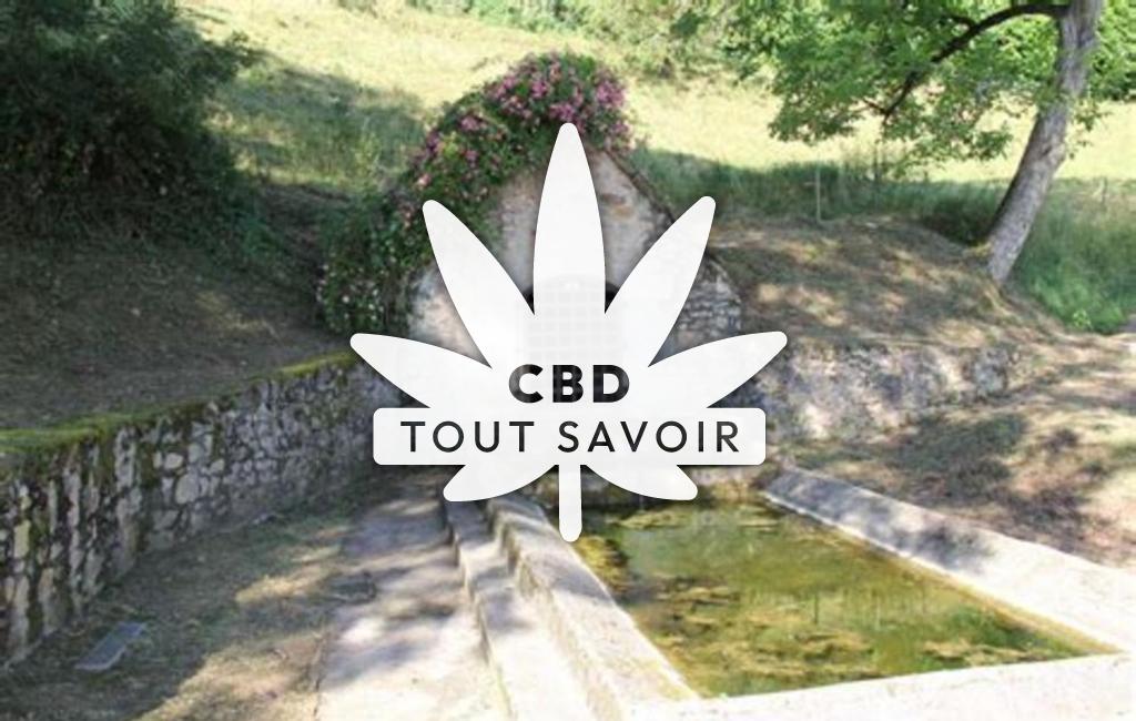 Village à Saint-Michel-Loubejou avec feuille Cannabis CBD