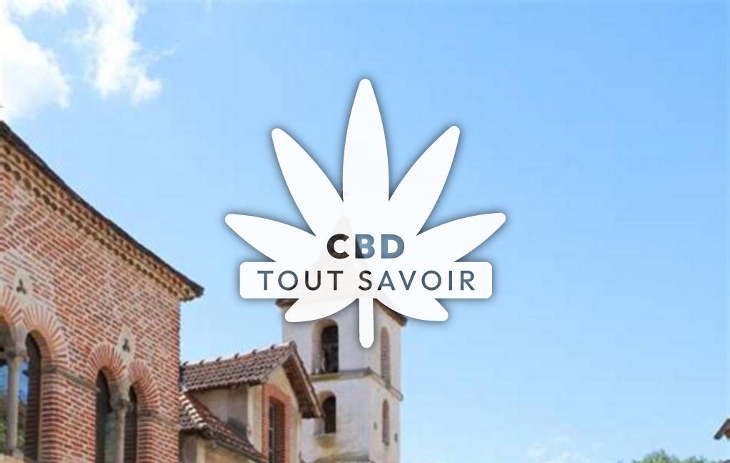 Village à Luzech avec feuille Cannabis CBD