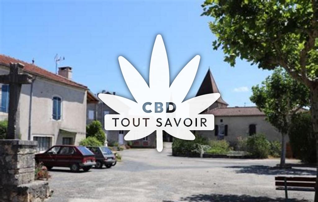 Village à Saint-Vincent-Rive-D'Olt avec feuille Cannabis CBD