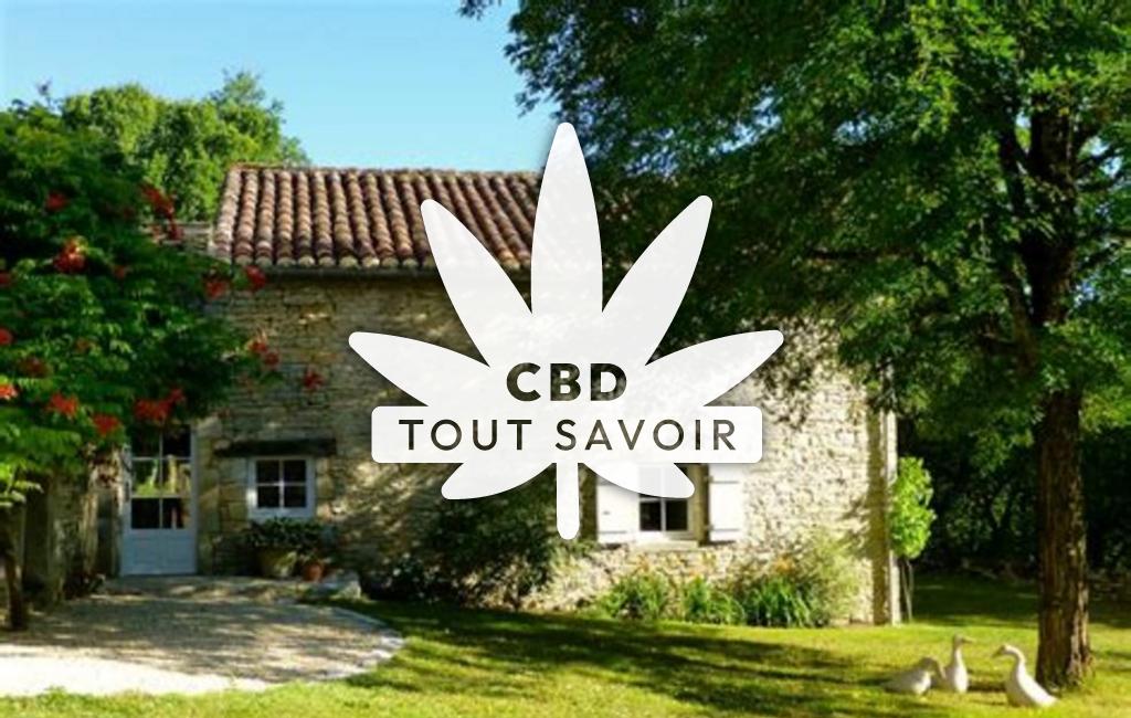 Village à Montgesty avec feuille Cannabis CBD