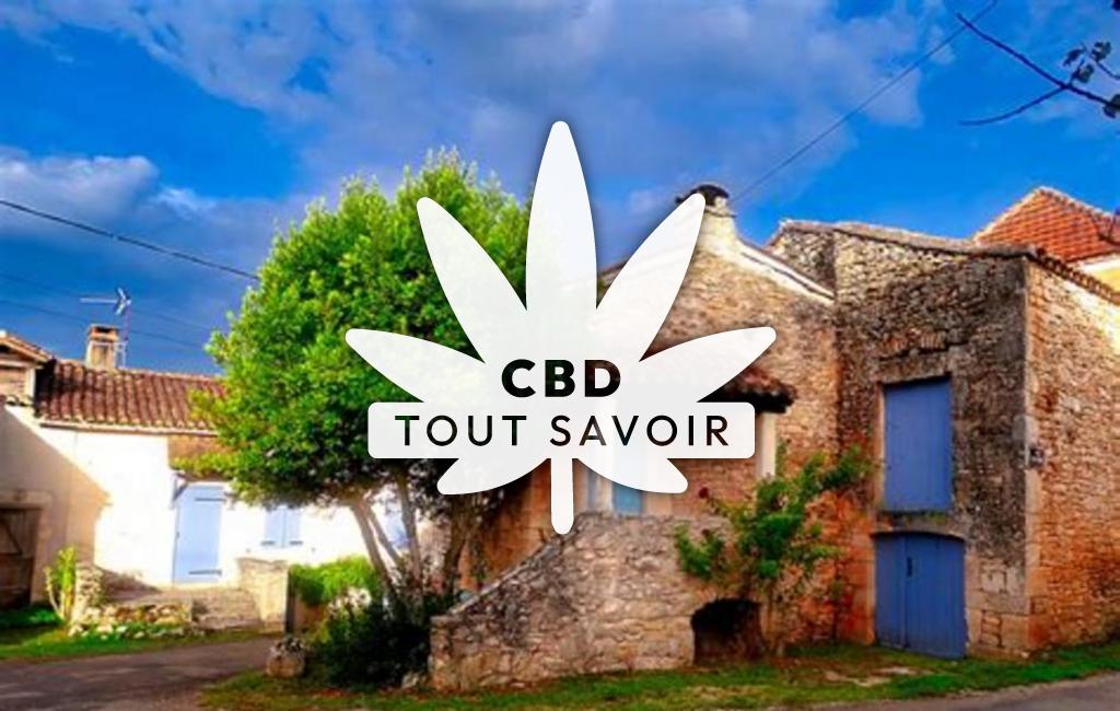 Village à Escamps avec feuille Cannabis CBD