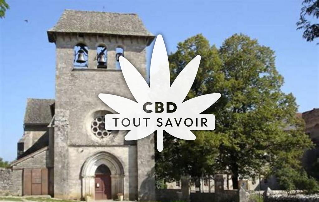 Village à Laramiere avec feuille Cannabis CBD
