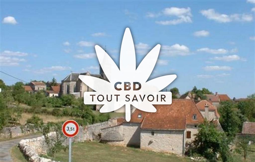 Village à Lugagnac avec feuille Cannabis CBD