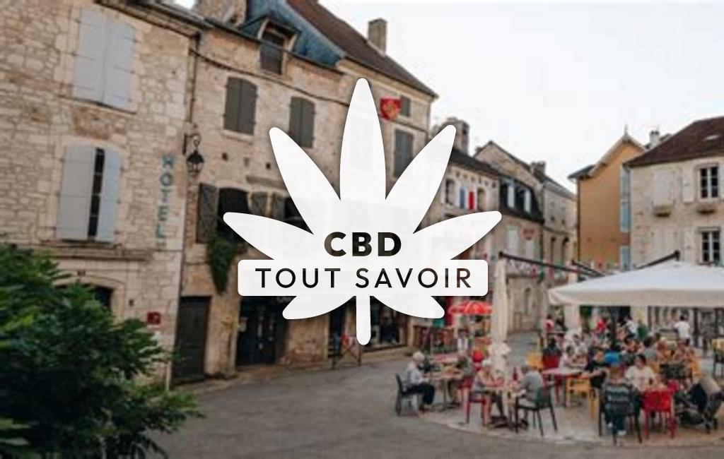 Village à Saillac avec feuille Cannabis CBD