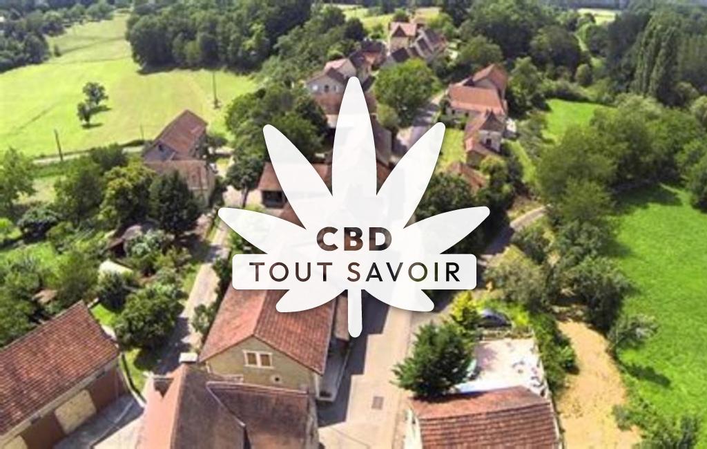 Village à Rouffilhac avec feuille Cannabis CBD