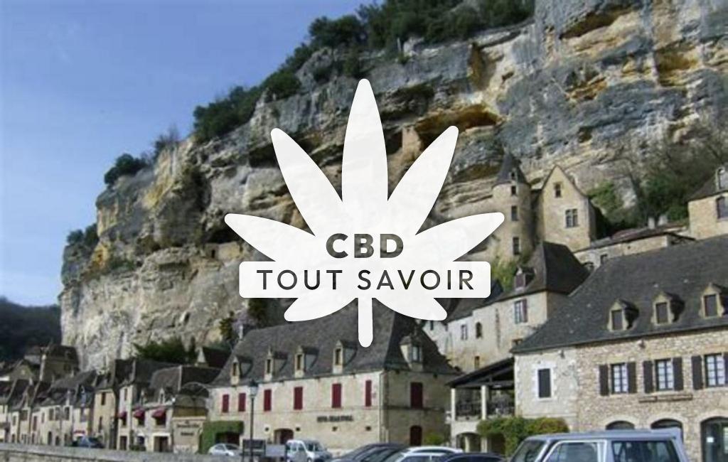 Village à Saint-Cirq-Madelon avec feuille Cannabis CBD