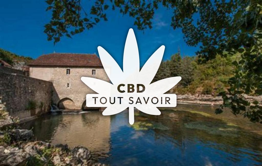 Village à Orniac avec feuille Cannabis CBD