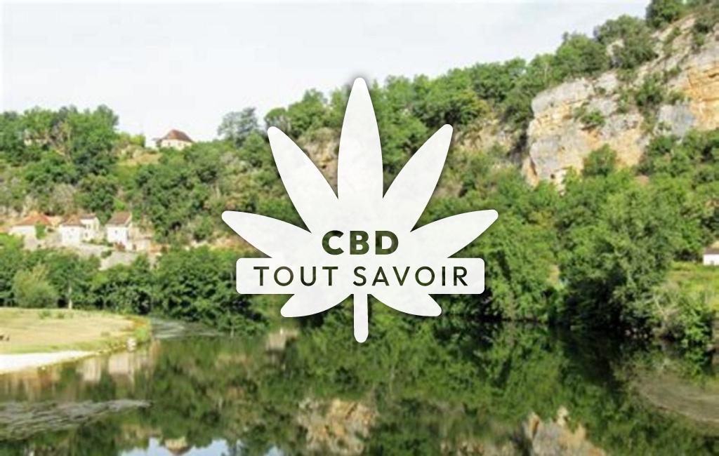 Village à Tour-de-Faure avec feuille Cannabis CBD