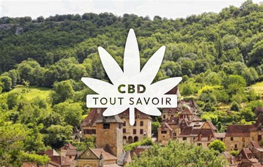 Village à Salviac avec feuille Cannabis CBD