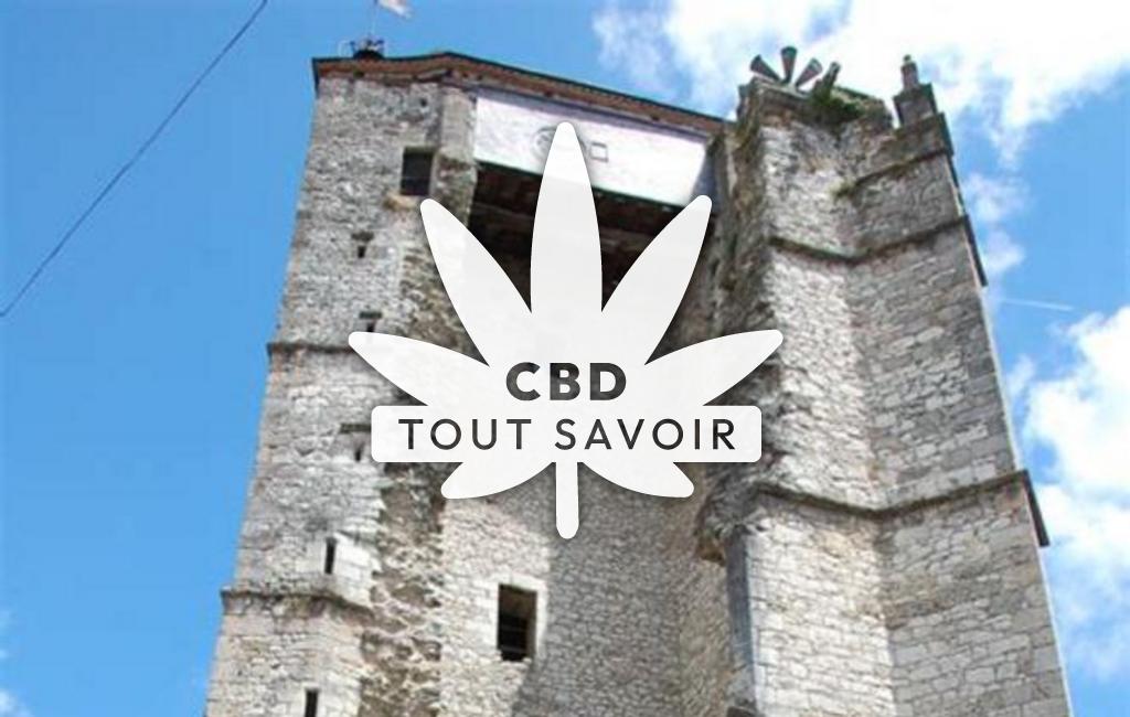 Village à Masclat avec feuille Cannabis CBD