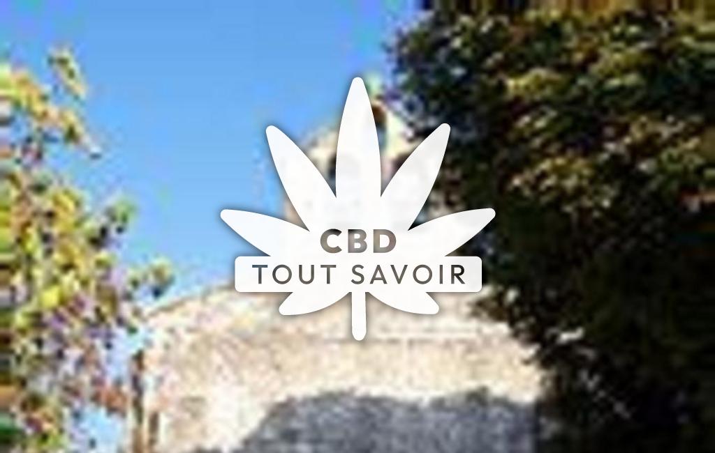 Village à Esclottes avec feuille Cannabis CBD