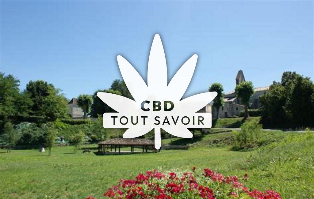 Village à Loubes-Bernac avec feuille Cannabis CBD