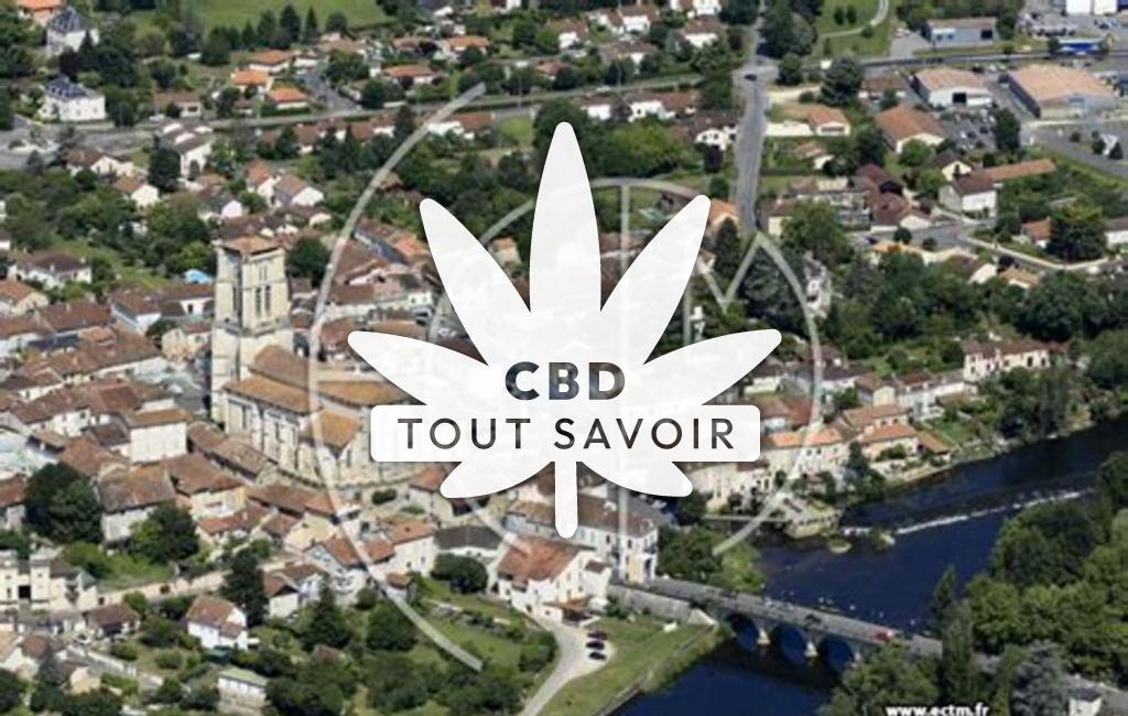 Village à Saint-Astier avec feuille Cannabis CBD