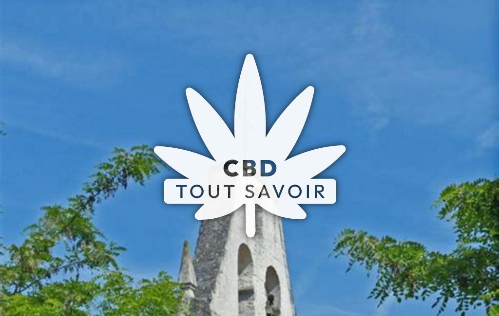 Village à Savignac-de-Duras avec feuille Cannabis CBD