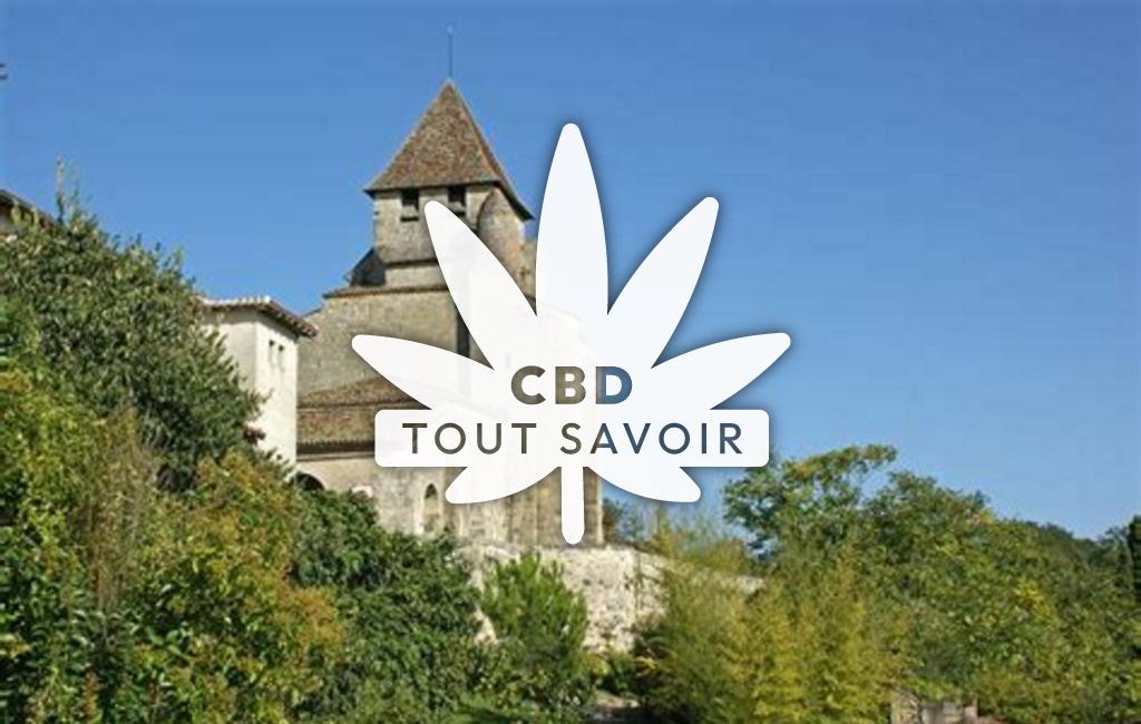 Village à Clermont-Dessous avec feuille Cannabis CBD