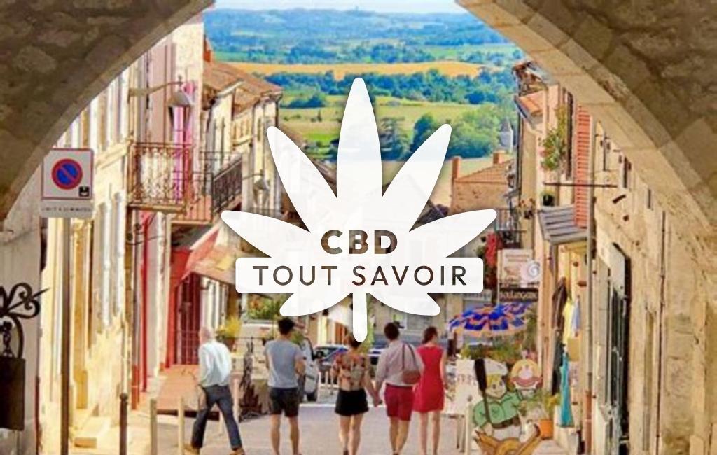 Village à Saint-Laurent avec feuille Cannabis CBD