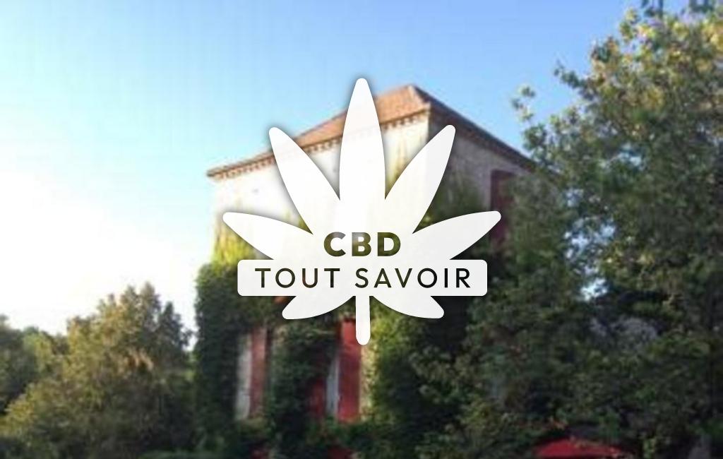 Village à Auradou avec feuille Cannabis CBD