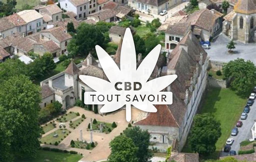 Village à Saint-Aubin avec feuille Cannabis CBD