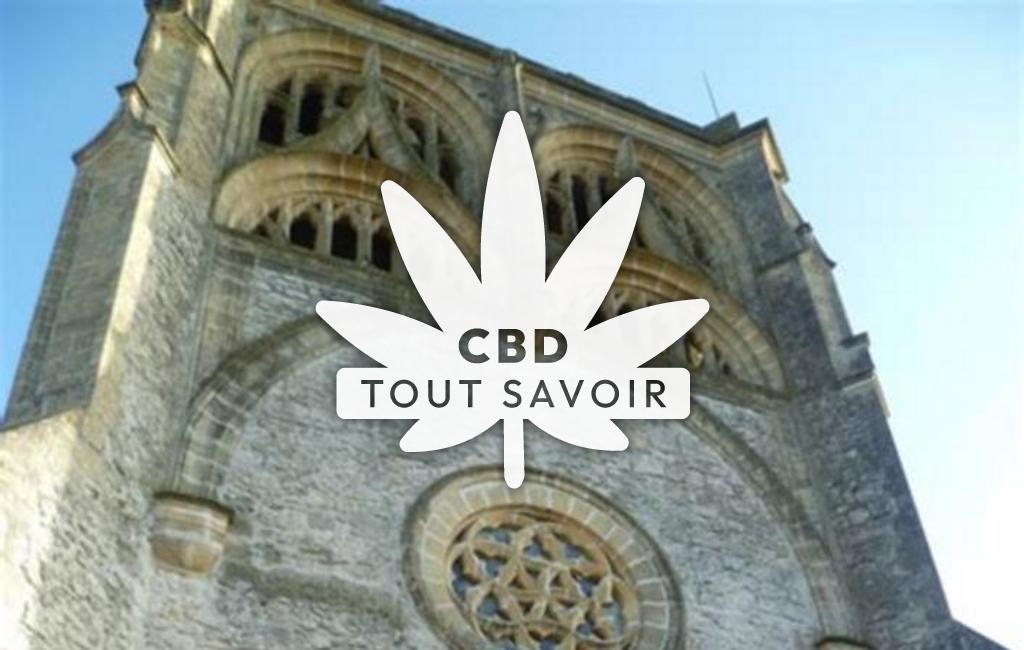 Village à Lagarrigue avec feuille Cannabis CBD