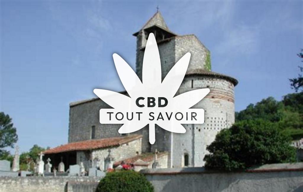Village à Bon-Encontre avec feuille Cannabis CBD