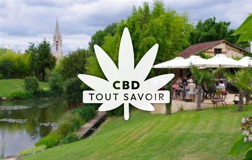 Village à Brugnac avec feuille Cannabis CBD