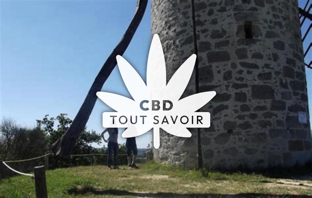 Village à Coulx avec feuille Cannabis CBD