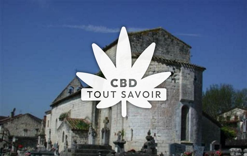 Village à Saint-Caprais-de-Lerm avec feuille Cannabis CBD