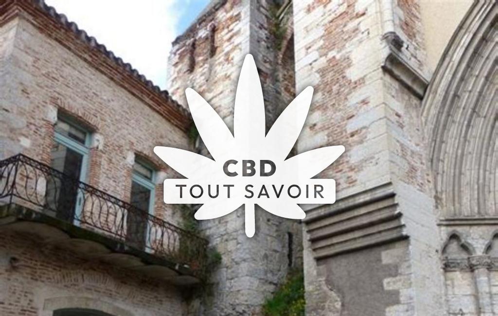 Village à Saint-Urcisse avec feuille Cannabis CBD