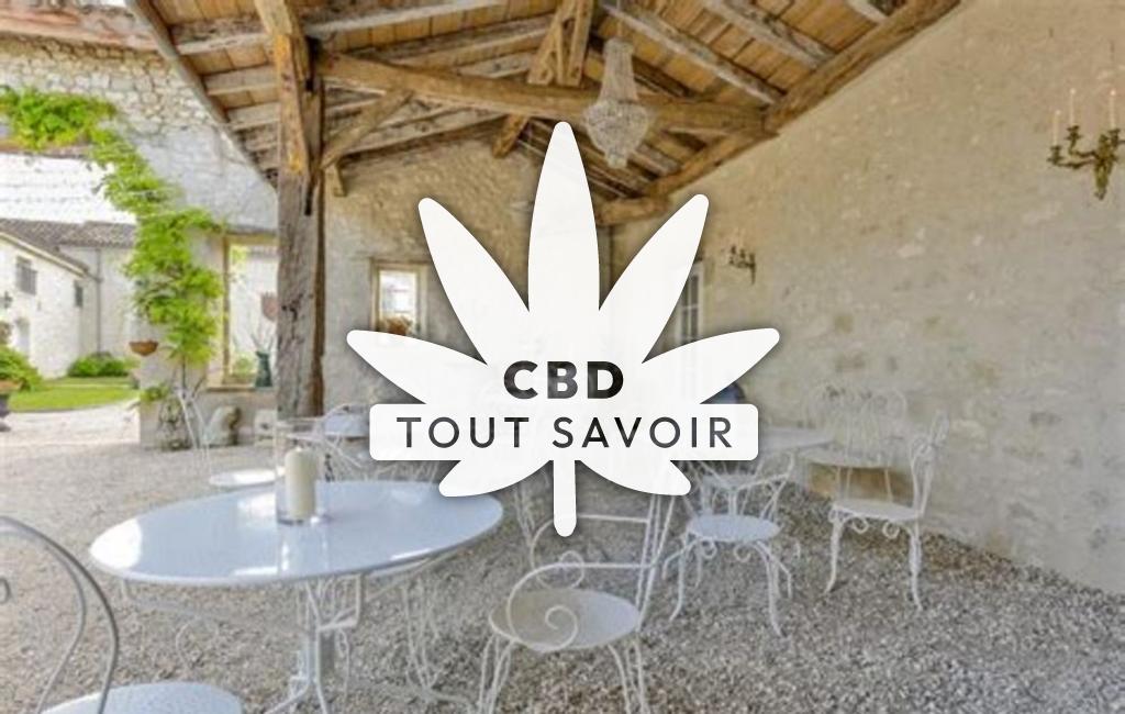 Village à Boudy-de-Beauregard avec feuille Cannabis CBD