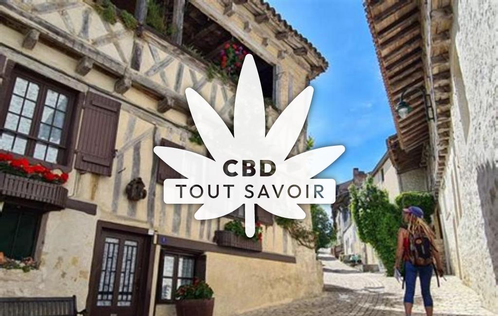 Village à Cancon avec feuille Cannabis CBD