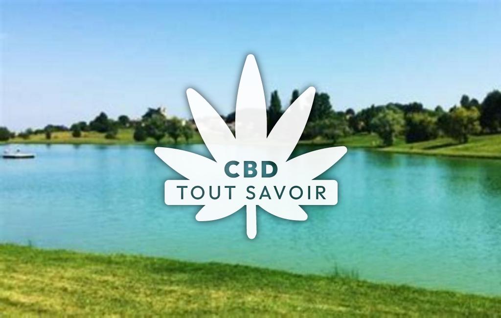 Village à Lougratte avec feuille Cannabis CBD