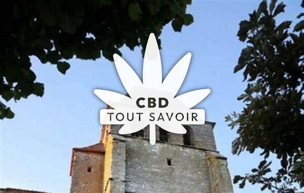 Village à Saint-Pastour avec feuille Cannabis CBD