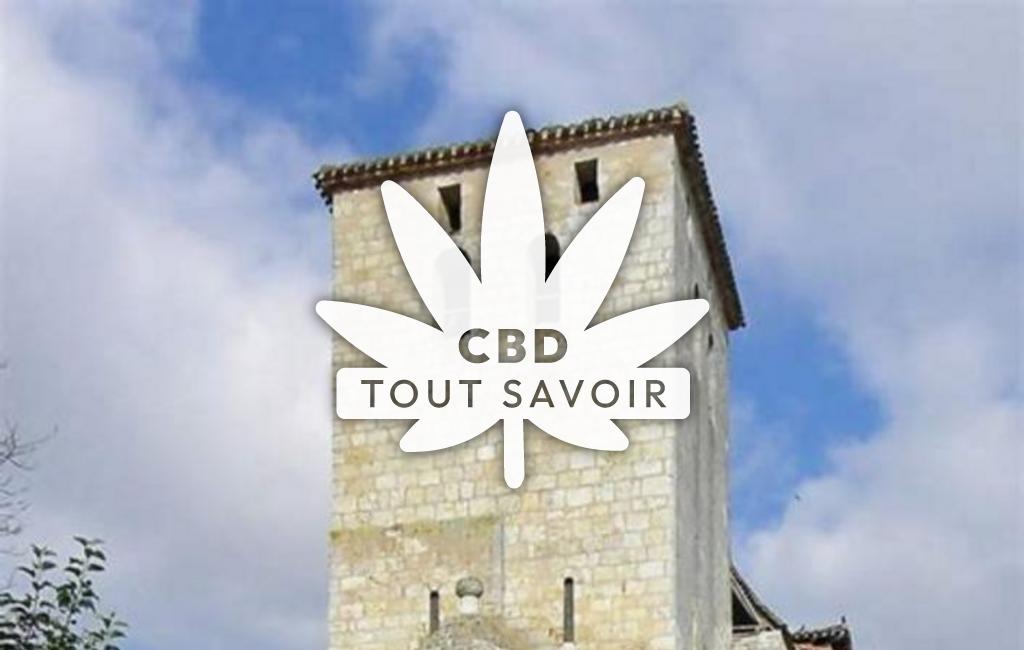 Village à Aubiac avec feuille Cannabis CBD