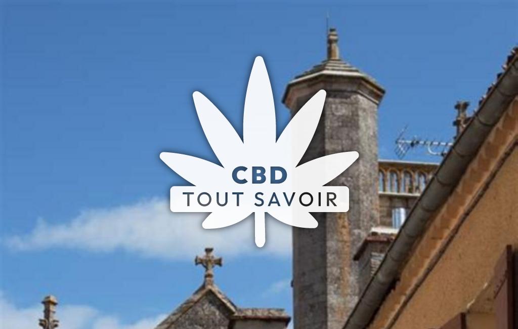 Village à Lamontjoie avec feuille Cannabis CBD