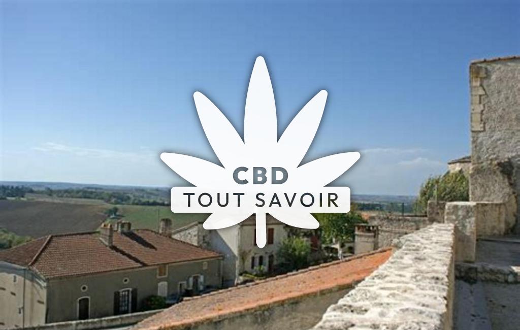 Village à Laplume avec feuille Cannabis CBD