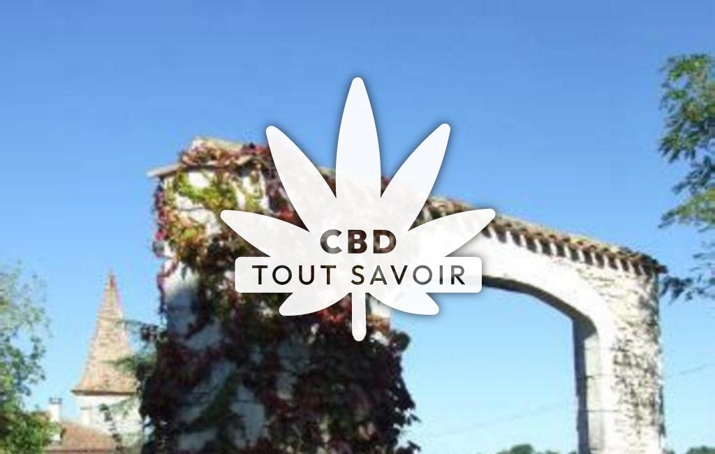 Village à Cassignas avec feuille Cannabis CBD