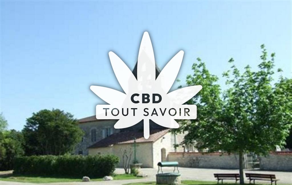 Village à La-Croix-Blanche avec feuille Cannabis CBD