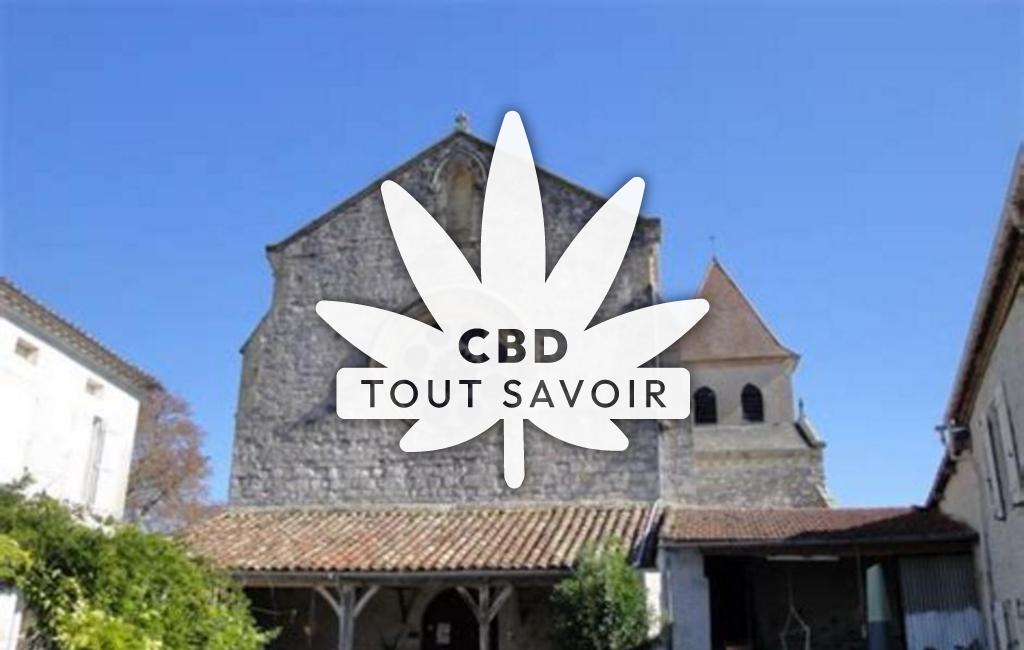 Village à Sauvagnas avec feuille Cannabis CBD