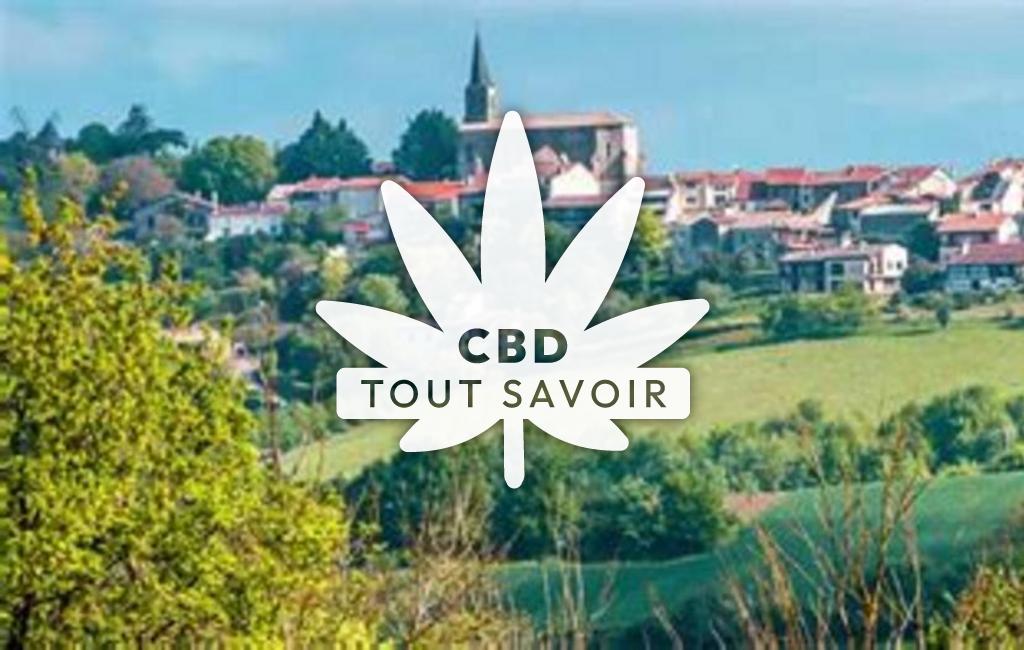 Village à Montpezat avec feuille Cannabis CBD