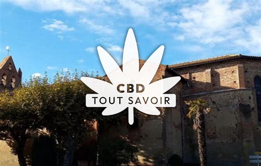 Village à Saint-Sardos avec feuille Cannabis CBD